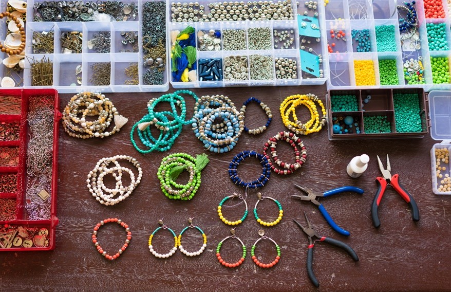 Assortment on handmade jewelry